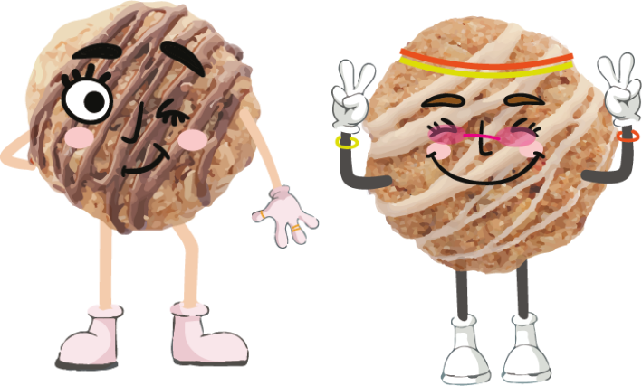 Personajes Oatmyes Dos galletas personificadas